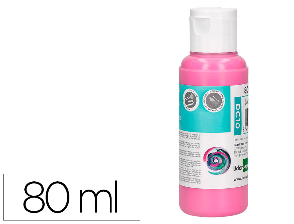 LIDERPAPEL - PINTURA ACRILICA BOTE DE 80 ML ROSA (Ref.DC10)