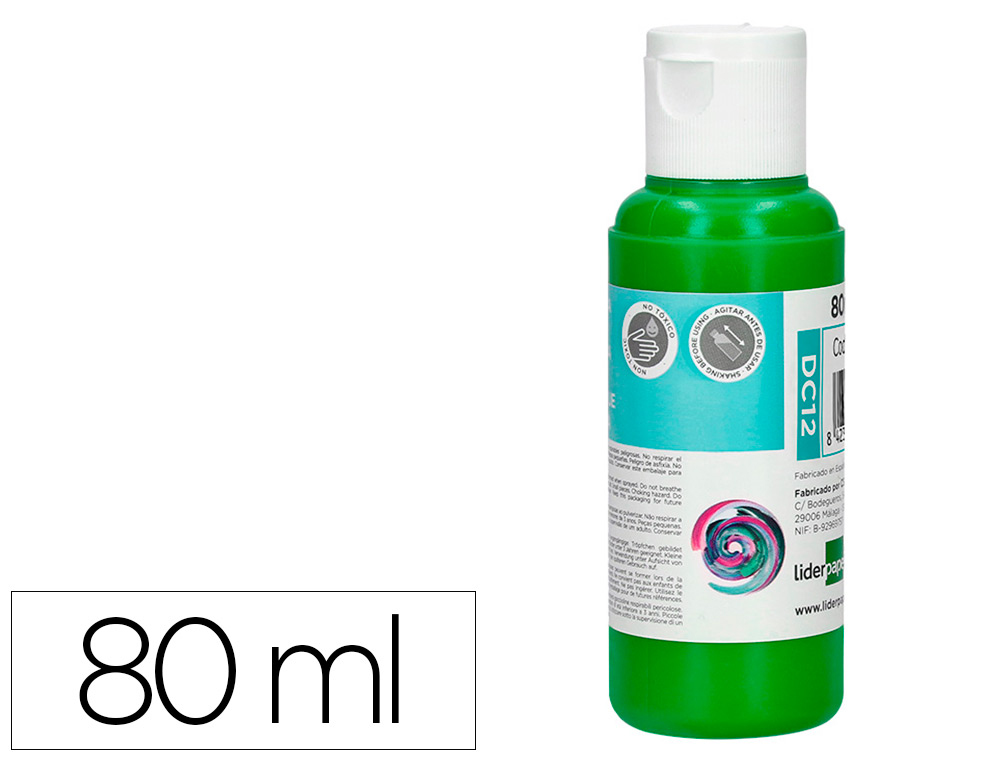 LIDERPAPEL - PINTURA ACRILICA BOTE DE 80 ML VERDE (Ref.DC12)