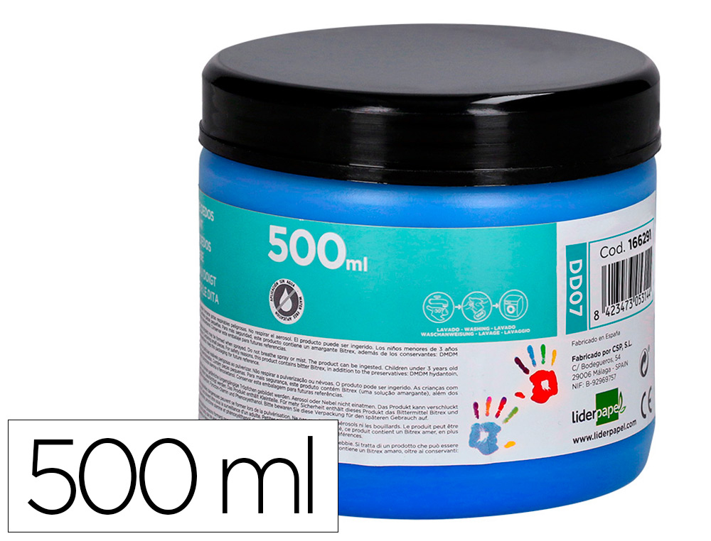 LIDERPAPEL - PINTURA DEDOS TARRINA DE 500 ML AZUL (Ref.DD07)
