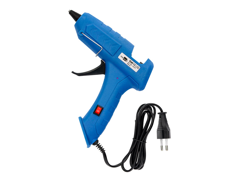 LIDERPAPEL - PISTOLA TERMOFUSIBLE DE 100 W CON GATILLO DISPENSADOR Y 2 BARRAS DE REPUESTO DE 11 MM (Ref.PS02)