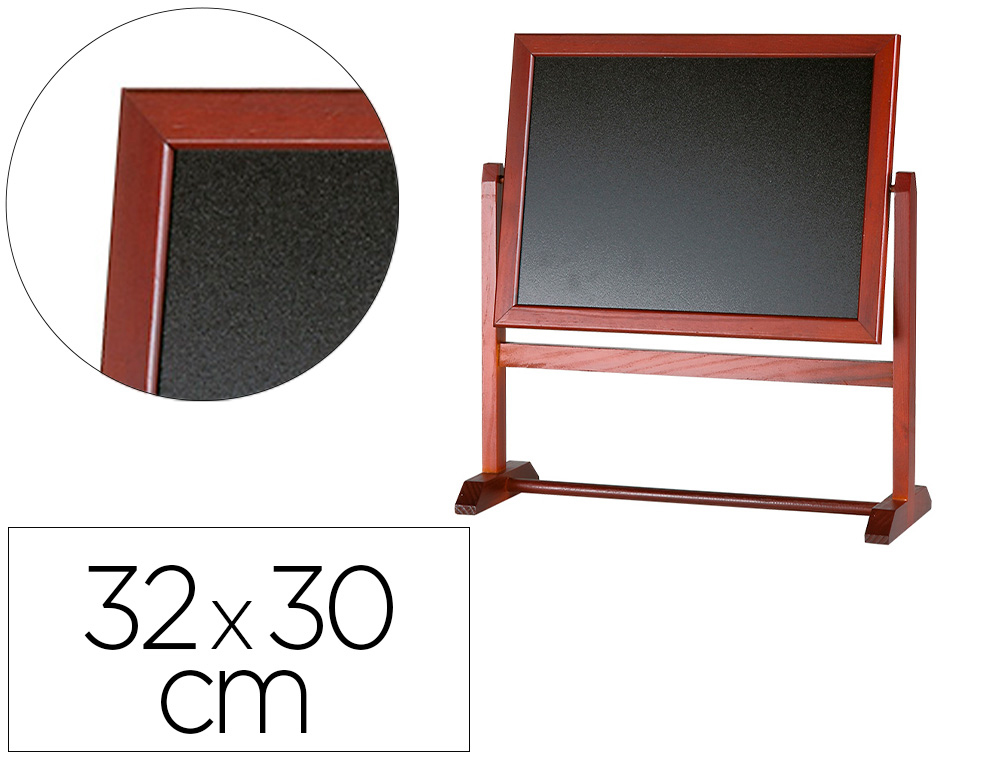 LIDERPAPEL - PIZARRA MARRON PARA HOSTELERIA DOBLE CARA VOLTEABLE CON SUPERFICIE PARA ROTULADORES 32X30 CM (Ref.PZ15)
