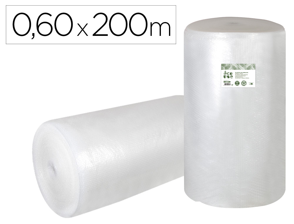 LIDERPAPEL - PLASTICO BURBUJA ECOUSE 0.60X200M 30% DE PLASTICO RECICLADO (Ref.BU23)