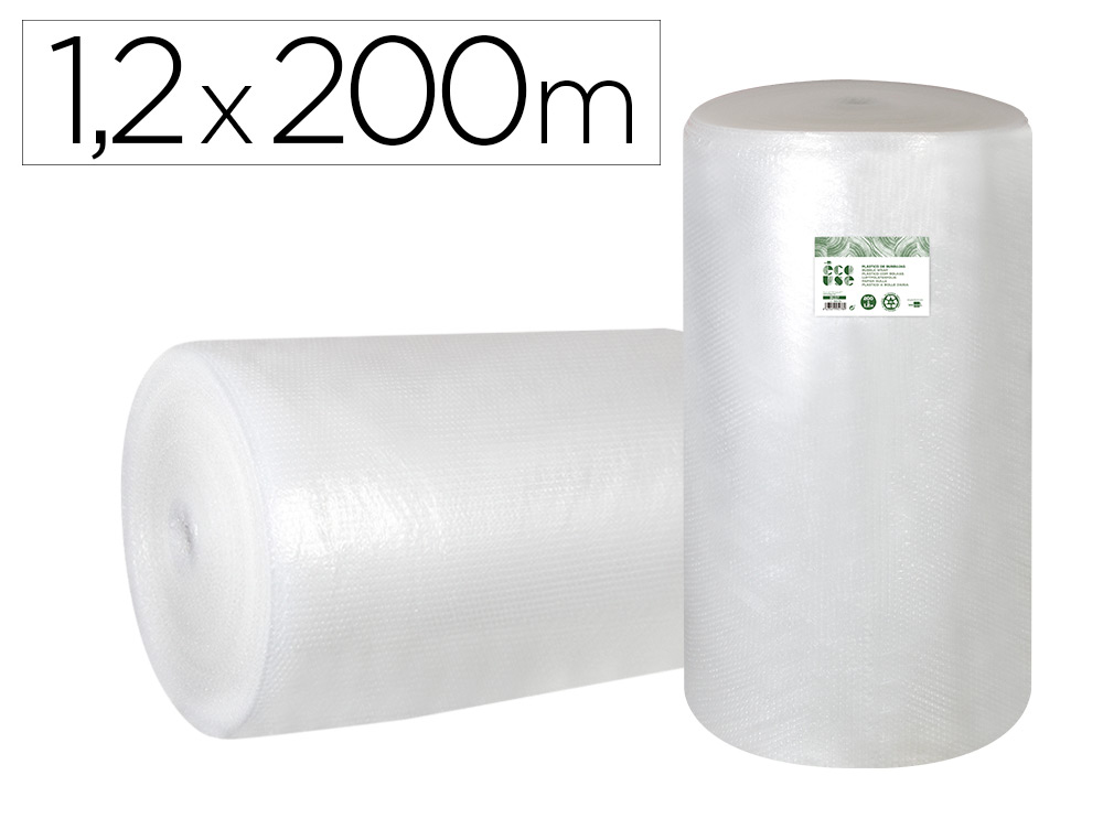 LIDERPAPEL - PLASTICO BURBUJA ECOUSE 1.20X200M 30% DE PLASTICO RECICLADO (Ref.BU27)