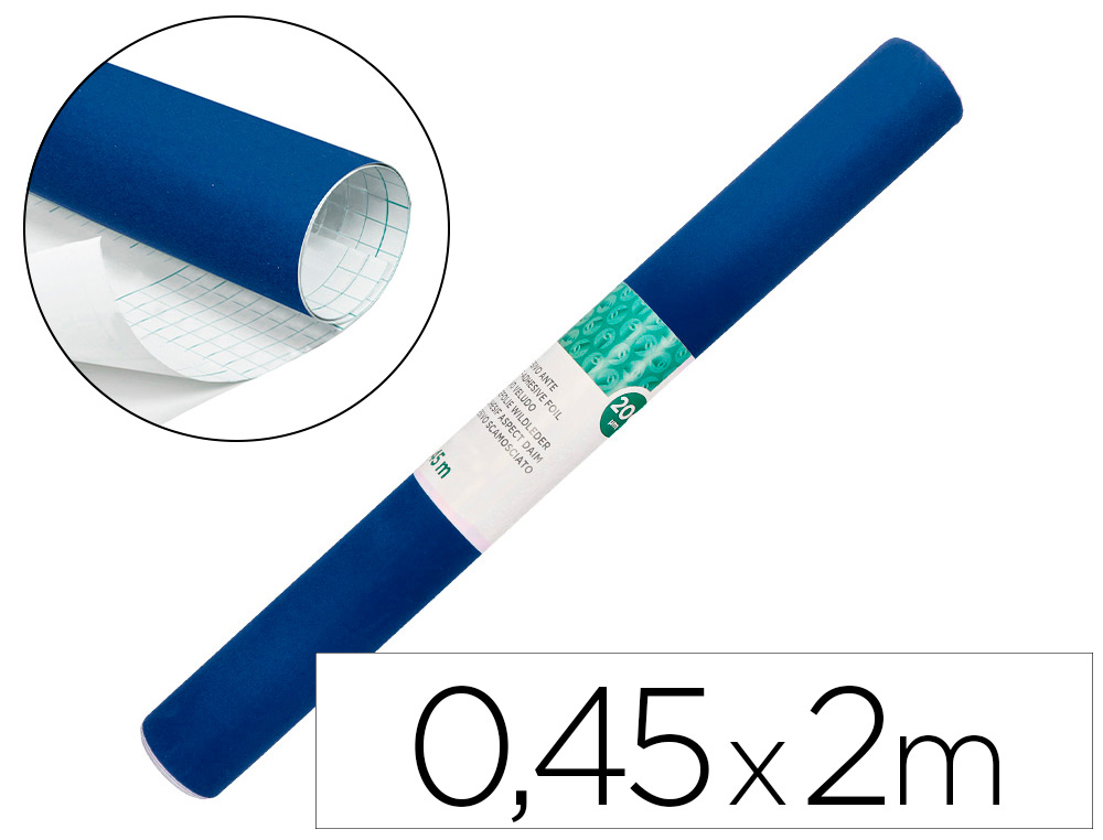 LIDERPAPEL - ROLLO ADHESIVO UNICOLOR AZUL BRILLO ROLLO DE 0,45 X 2 MT (Ref.RO20)