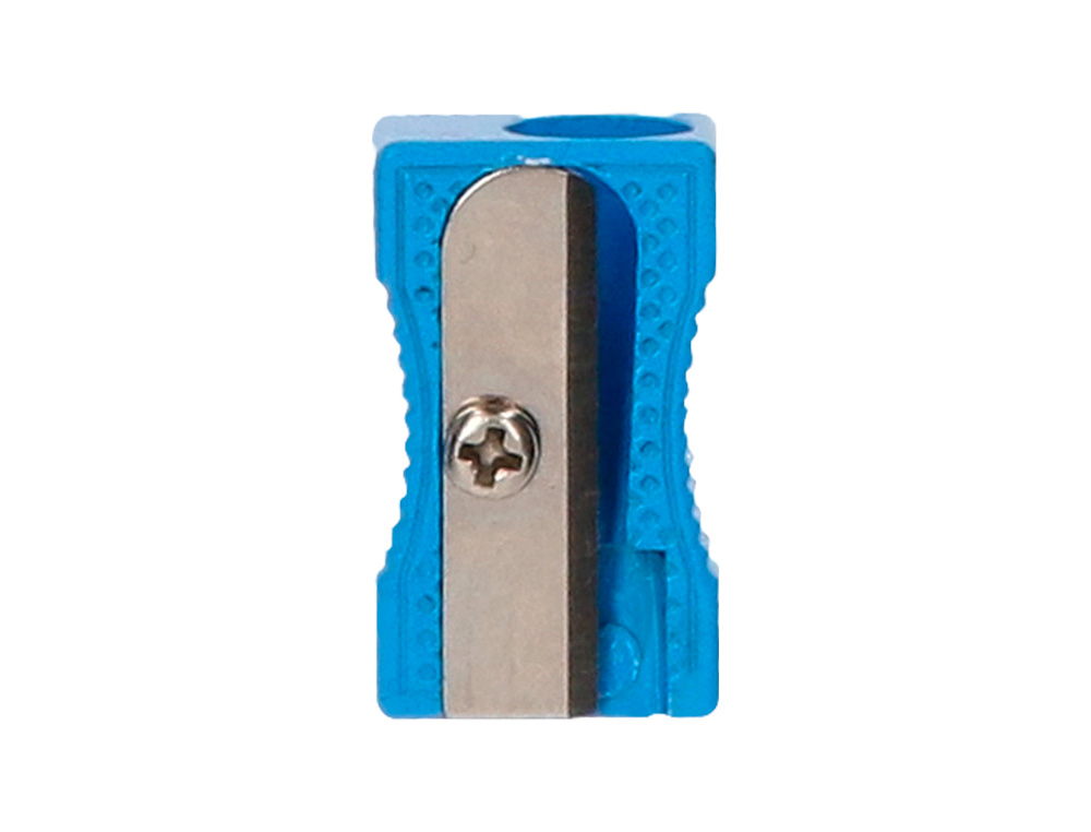 LIDERPAPEL - Sacapuntas/Afilalapices METALICO CUÑA 1 USO COLOR AZUL (Ref.SA16)