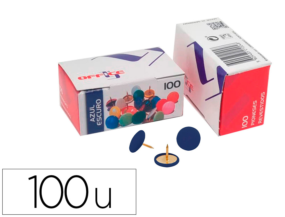 LISMANIA - CHINCHETA OFFICE COLOR AZUL CAJA DE 100 UNIDADES (Ref.7PIOLMA.06)