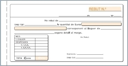 LOAN - TALONARIO CATALAN ALQUILER IVA DUPLICADO (Ref.T-52/C)