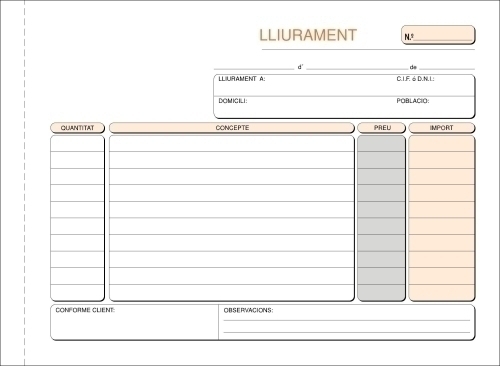 LOAN - TALONARIO CATALAN ENTREGAS 4º APDO DUPLI (Ref.T-49/C)