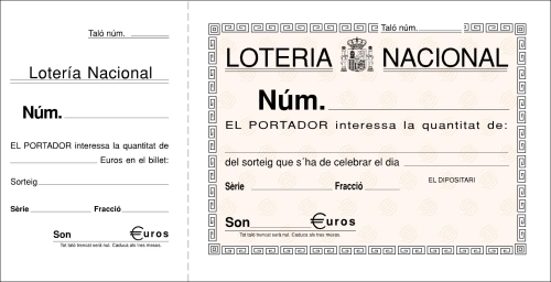 LOAN - TALONARIO CATALAN LOTERIA DOS TINTAS (Ref.T-15/C)