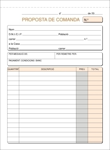 LOAN - TALONARIO CATALAN PEDIDOS 4º NATU TRIPLI (Ref.T-72/C)