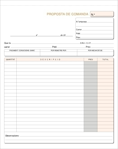 LOAN - TALONARIO CATALAN PEDIDOS HOLANDESA (Ref.T-30/C)