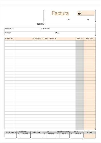 LOAN - TALONARIO FACTURAS Fº NATURAL (Ref.T-43)