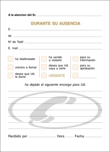 LOAN - TALONARIO LLAMADAS TELEFONO 8º NATU (33) (Ref.T-62)
