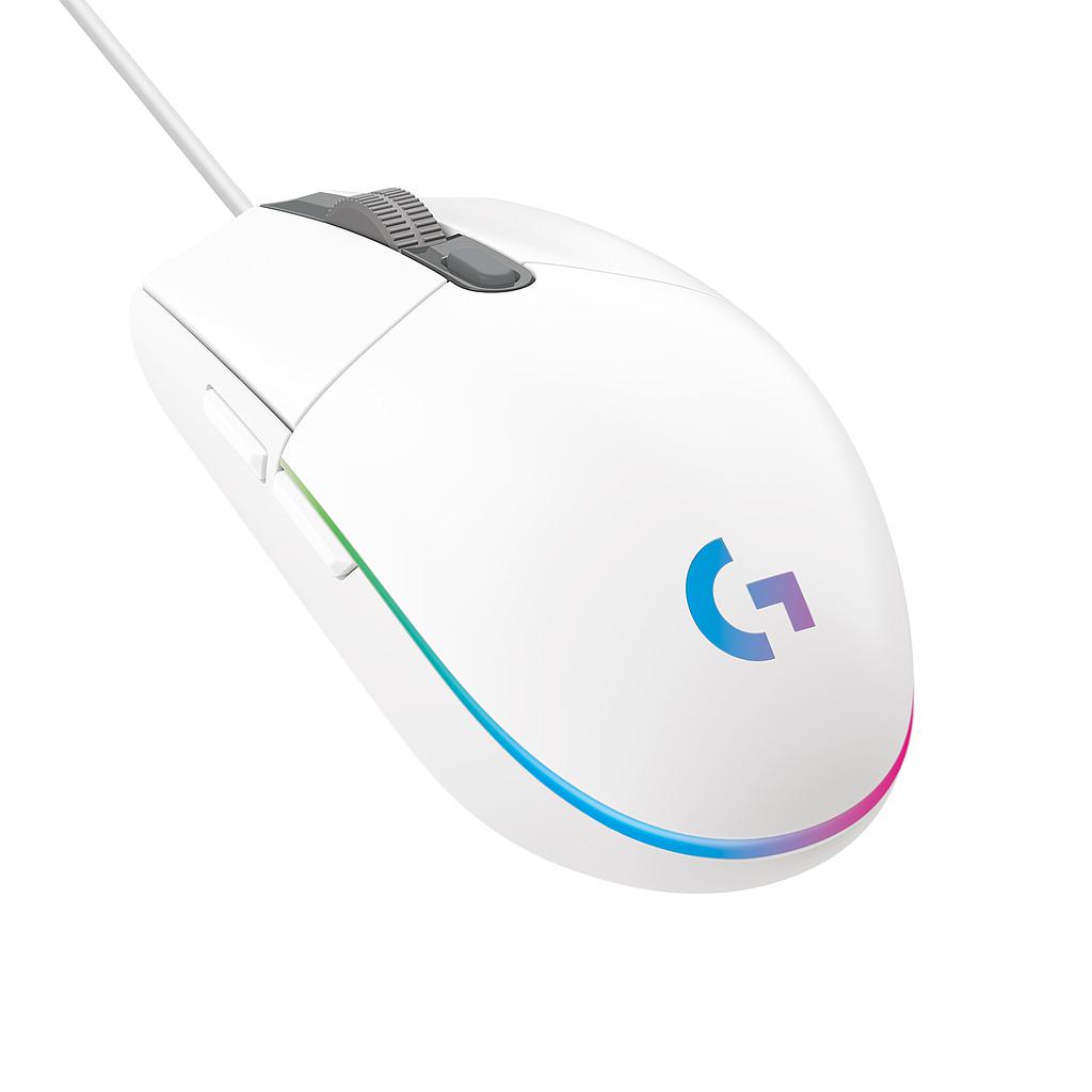 LOGITECH - RATON G203 LIGHTSYNC BLANCO GAMING 8.000 DPI 6 BOTONES (Ref.910-005797)