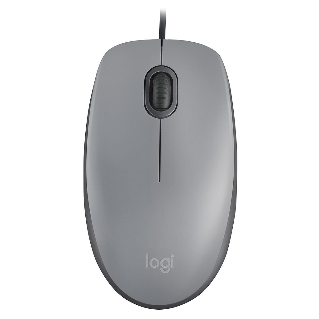 LOGITECH - Raton M110 gris con cable USB, 3 botones, Silencioso (Ref.48177)