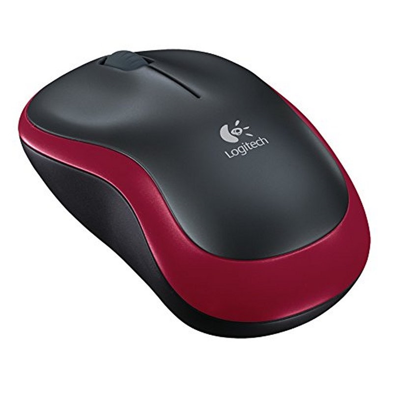 LOGITECH - RATÓN M185 INALÁMBRICO 1000PPP COMPACTO AMBIDIESTROS 3 BOTONES RECEPTOR USB ROJO (Ref.910-002237)