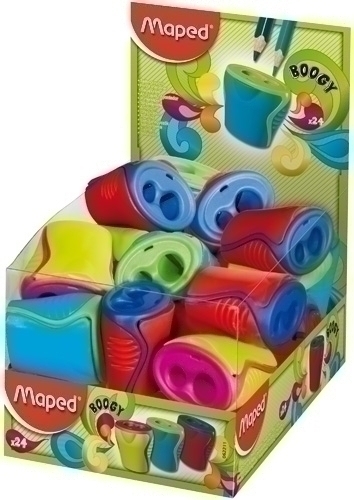 MAPED - Sacapuntas/Afilalapices BOOGY 2 ORIFICIOS EXPOSITOR de 24 (Ref.62211)