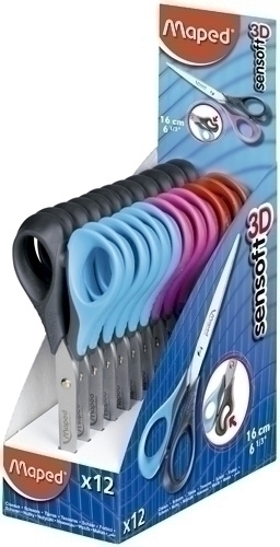 MAPED - TIJERAS SENSOFT 3D 16 cm. EXPOSITOR de 12 (Ref.169600)