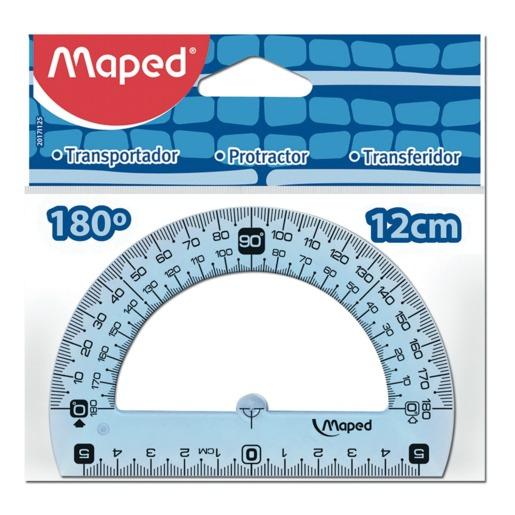 MAPED - TRANSPORTADOR GEOMETRIC 180º BASE DE 12 CM EN BOLSA -30U- (Ref.242180)