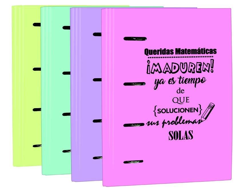 MARIOLA - CARPEBLOCK 4X40 CARTÓN FORRADO PLASTIFICADO C/FRASES FOLIO SURTIDOS PASTEL (Ref.2390FR)