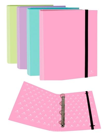 MARIOLA - CARPETA ANILLAS MIXTAS 4X40MM C/GOMA FOLIO CARTÓN FORRADO SURTIDOS PASTEL (Ref.583R)