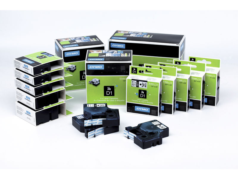 DYMO - Cinta 12mmx7m Negro/blanco (Ref.S0720530)