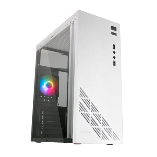 MARS GAMING - Caja PC ATX Ventilador 90mm FRGB Convect-Cool Blanco (Ref.MC100W)