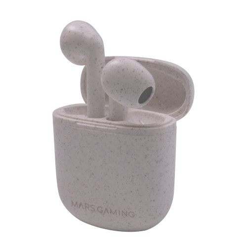 MARS GAMING - MHI-ECO Auriculares Inalámbricos TWS ECOLOGICOs Bluetooth 5.1 Micrófono Material Orgánico Wheat Straw (Ref.MHIECO)