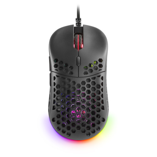 MARS GAMING - Negro Ratón Gaming RGB Chroma Ultra-ligero 55g 12800 DPI (Ref.MM55)
