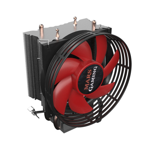 MARS GAMING - 120W CPU COOLER INTEL LGA775/1150/1155/1156 AMD FM1/AM2/AM2+/AM3/AM3+/AM4/FM2/FM2+- 9cm ULTRASILENT PWM FAN, 2 DIRECT-CONTACT HEATPIPES (Ref.MCPU117)