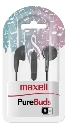MAXELL - AURICULARES DE BOTON NEGRO M668 (Ref.EARBUD MIC BLACK)