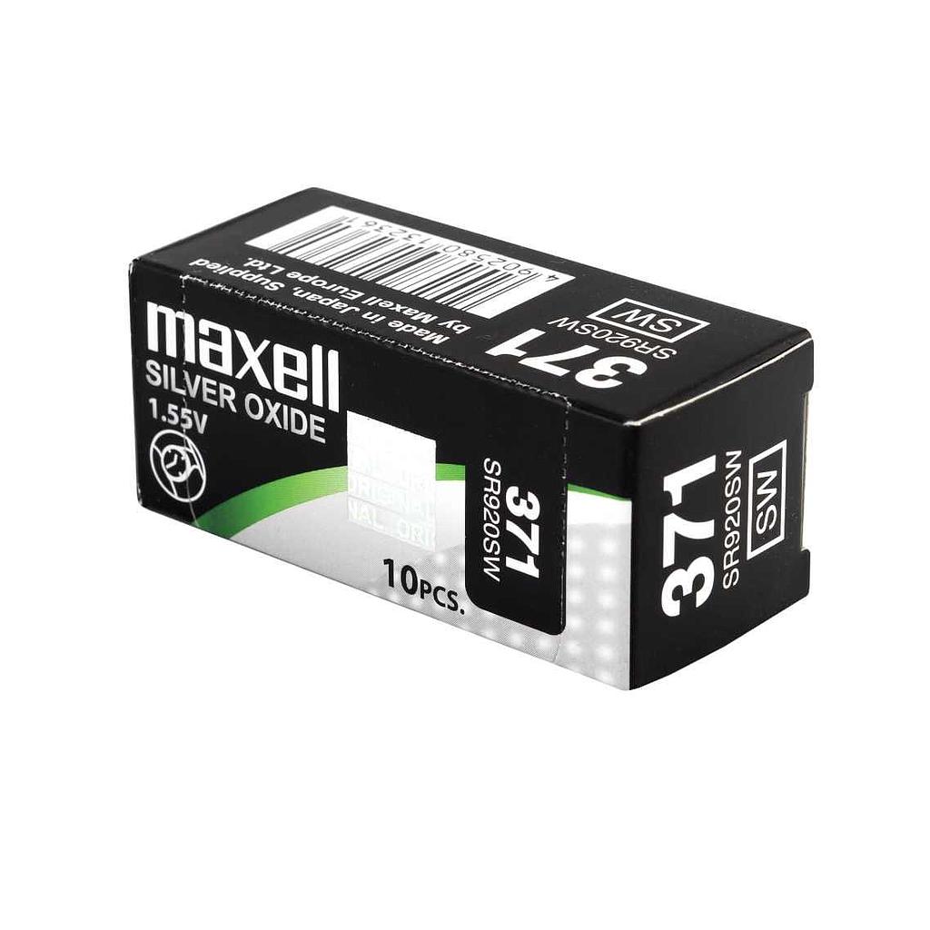 MAXELL - MICRO PILAS PLANAS ÓXIDO DE PLATA 1,55V - SR0920SW 371 CAJA 10U (Ref.SR0920SW MXL)