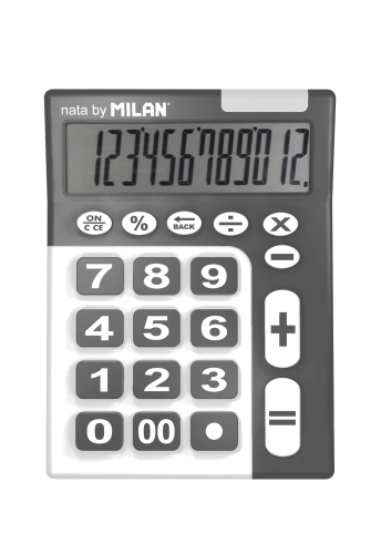 MILAN - CALCULADORA SOBREMESA 12 DIGITOS (teclas grandes goma) (Ref.150912KBL)