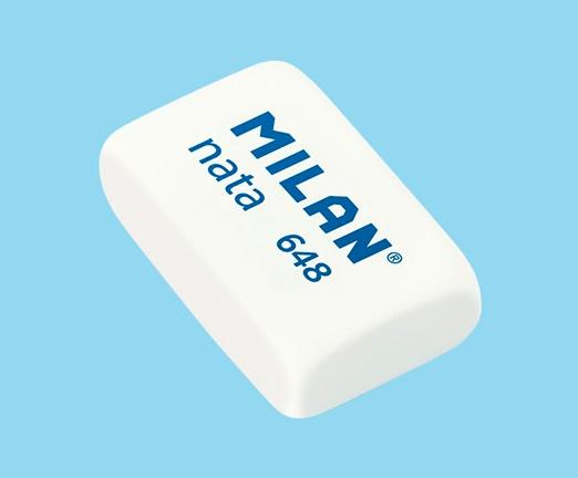 MILAN - GOMA 648 NATA 3,1X1,9X0,9 CM BLANCO -CAJA 48U- (Ref.CPM648N)
