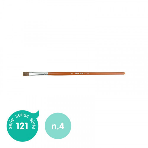 MILAN - PINCEL ESCOLAR PLANO SERIE 121, Nº 4 (Ref.412104)