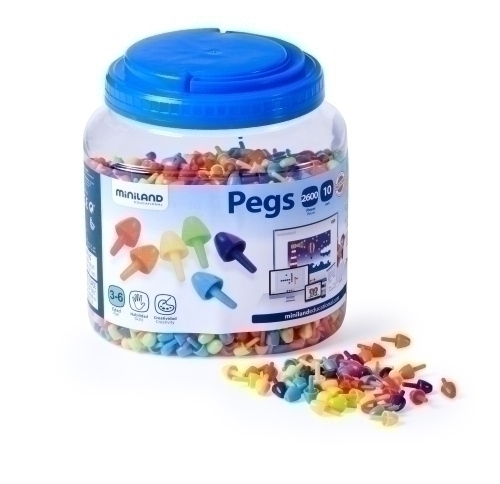 MINILAND - BOTE DE 2600 PEGS DE 10mm PARA PIZARRA DE MOSAICOS (Ref.31847)