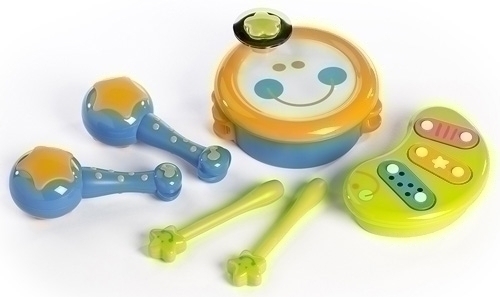 MINILAND - JUEGO BABY ORCHESTRA (12-36 MESES) (1 Tambor con palillo+ 2 Baquetas + 1 Xilofono + 2 Maracas) (Ref.97284)