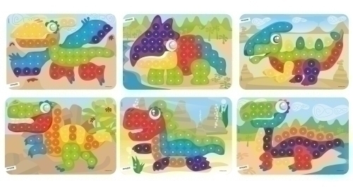 MINILAND - JUEGO LAMINAS DINO 31X21 CM PACK DE 6 UNIDADES (Ref.31864)