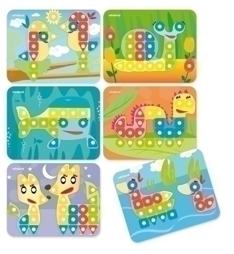 MINILAND - JUEGO SUPERPEGS PACK DE 6 LAMINAS (Ref.95023)