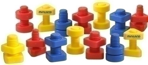 MINILAND - SET DE 72 TORNILLOS Y TUERCAS + ACTIVIDADES (Ref.31759)