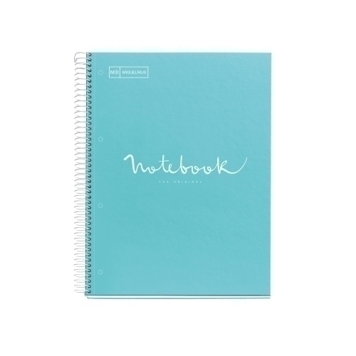 MIQUELRIUS - BLOC EMOTIONS NOTEBOOK 1 micro.tapa DURA A4 80h 90g CUADRIC.5x5 AZUL CIELO (Ref.46047)