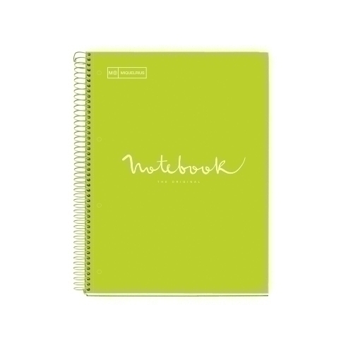 MIQUELRIUS - BLOC EMOTIONS NOTEBOOK 5 micro.tapa DURA A4 120h 90g CUADRIC.5x5 LIMA (Ref.46078)
