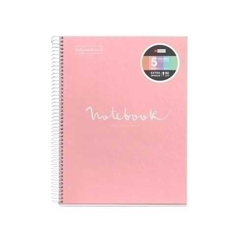 MIQUELRIUS - BLOC EMOTIONS NOTEBOOK 5 micro.tapa DURA A4 120h 90g CUADRIC.5x5 ROSA (Ref.46068)