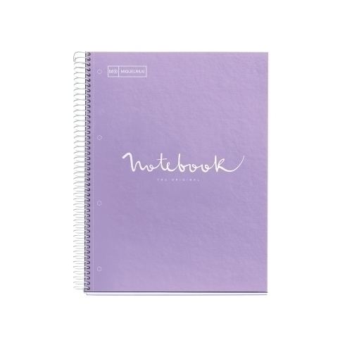 MIQUELRIUS - BLOC EMOTIONS NOTEBOOK 5 micro.tapa DURA A4 120h 90g HORIZ.7mm LAVANDA (Ref.49937)