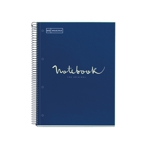 MIQUELRIUS - BLOC EMOTIONS NOTEBOOK 5 micro.tapa DURA A5 120h 90g HORIZ.7mm MARINO (Ref.49941)