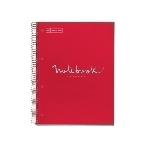 MIQUELRIUS - BLOC EMOTIONS NOTEBOOK 5 micro.tapa DURA A5 120h 90g HORIZ.7mm ROJO (Ref.49942)
