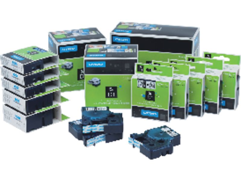 DYMO - Cintas D1 Rotulacion 19mmX7m Negro/verde Adhesivo permanente (Ref.S0720890)