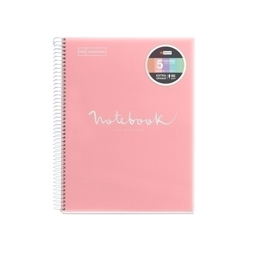MIQUELRIUS - BLOC EMOTIONS NOTEBOOK 5 micro.tapa PP A4 120h 90g CUADRIC.5x5 ROSA (Ref.46074)
