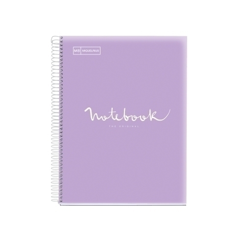 MIQUELRIUS - BLOC EMOTIONS NOTEBOOK 5 micro.tapa PP A4 120h 90g HORIZ.7mm LAVANDA (Ref.49939)