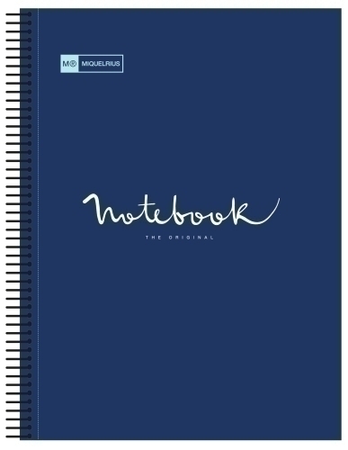 MIQUELRIUS - BLOC EMOTIONS NOTEBOOK 5 micro.tapa PP A5 120h 90g CUADRIC.5x5 MARINO (Ref.46101)